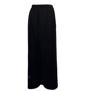 Vintage Black Tally Boutique Maxi Skirt with Front Slit & side Zip Size 4